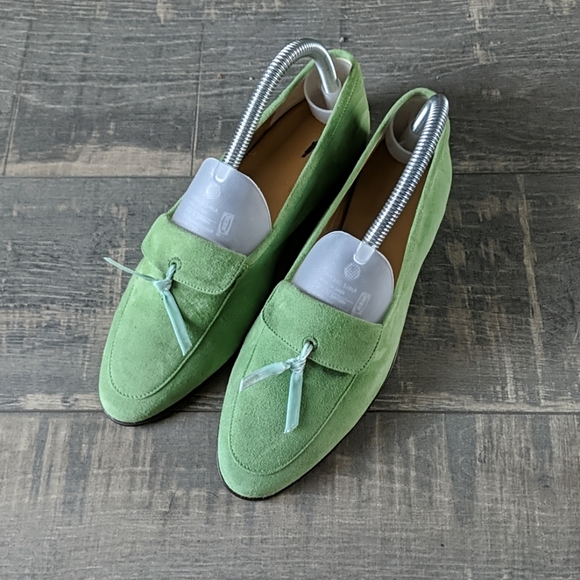 J. Crew Shoes - J. Crew Manhattan Green Suede Leather Loafers